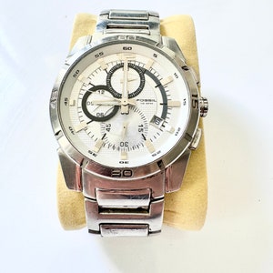 Gents Fossil stainless steel silver chronograph watch CH2498 pre owned fully working  slim wrist