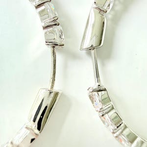 Offers on all items taken, APM Monaco XL Sterling Silver Hoop Earrings, White Micropavé Cubic Zirconia image 6