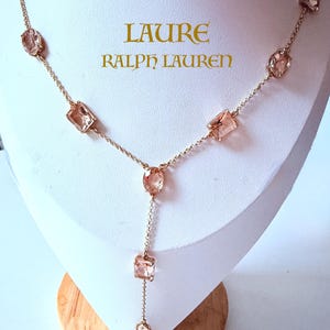 Ladies Stunning Rose Gold plate crystal , Lauren Ralph Lauren YNECK - Necklace, new with tag