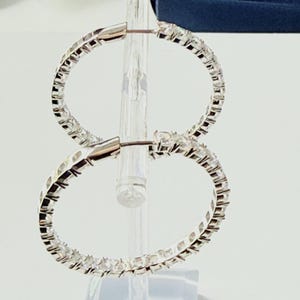Offers on all items taken, APM Monaco XL Sterling Silver Hoop Earrings, White Micropavé Cubic Zirconia image 10