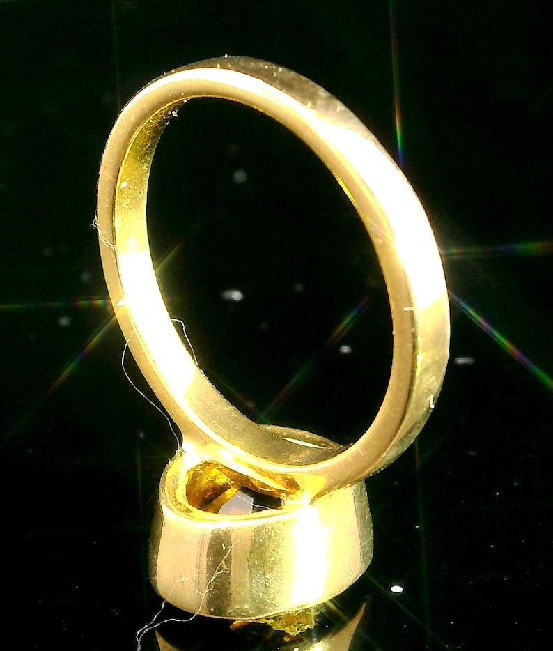 Vintage German 14K Gold Bezel Oval Cut Natural Hessonite Garnet Ring Uk ...