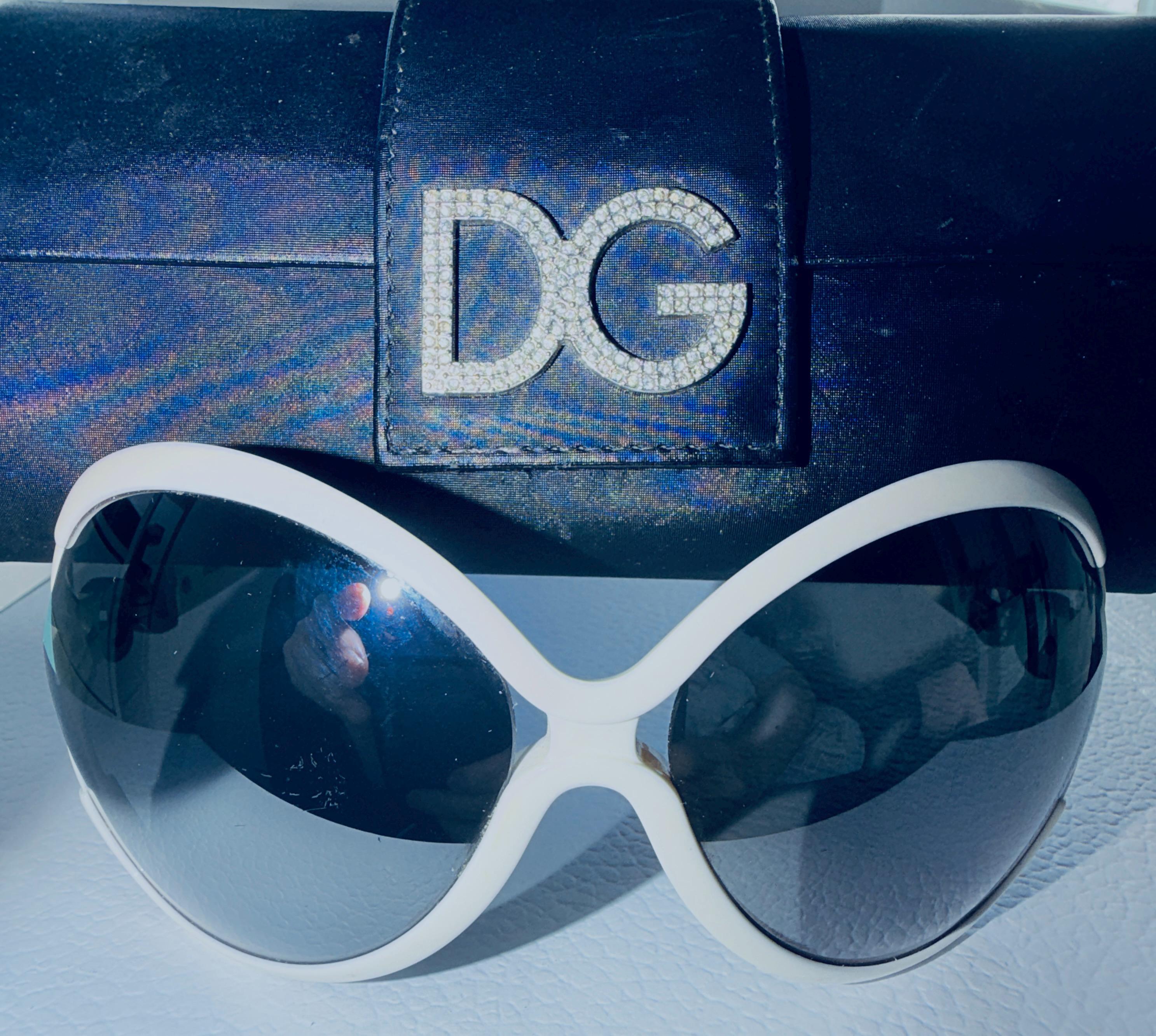 Vintage Dolce & Gabbana DG 6025-B Rhinestone Butterfly Sunglasses
