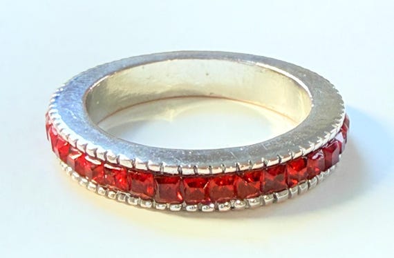Baguette Cut Simulated Ruby Eternity Ring, Channe… - image 7