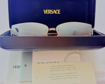 Versace Y2K Vintage Wrap Around Visor Shield Sunglasses Model 2034