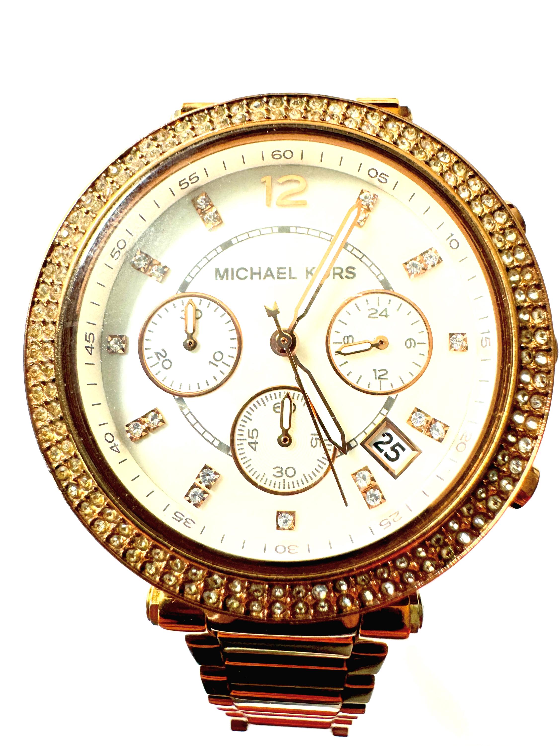 Michael Kors Womens Watch 25mm Wood Circle Ring Bracelet w New Battery Michael Kors Wood Watches for Women | Mercari main image 2