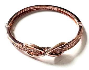 Ladies Equilibrium Rose Gold Plated Bracelet, With Pave Set