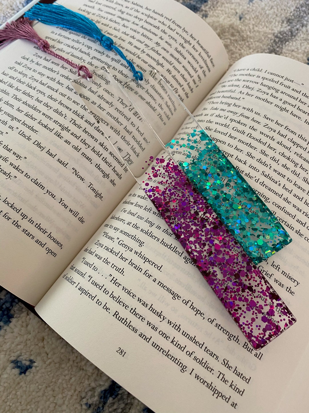 Glitter Resin Bookmarks - Etsy