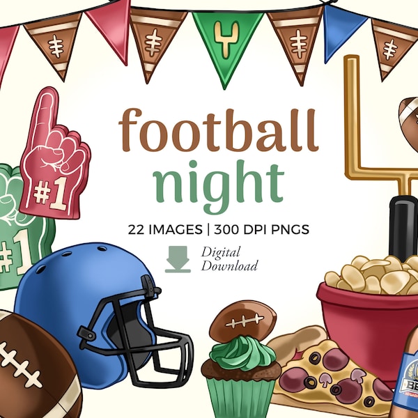 Football Game illustrations | Sports Party PNG Download | Helmet png, Pizza and beer clip art, foam finger image file, sports fan graphics