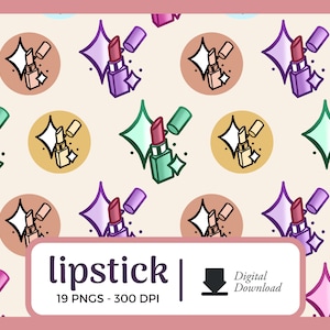 Ícones do planejador de batom | Download grátis de PNG de lembrete de maquiagem | Gráficos png de beleza, arquivos de imagem de batom colorido, adesivos digitais para uso comercial