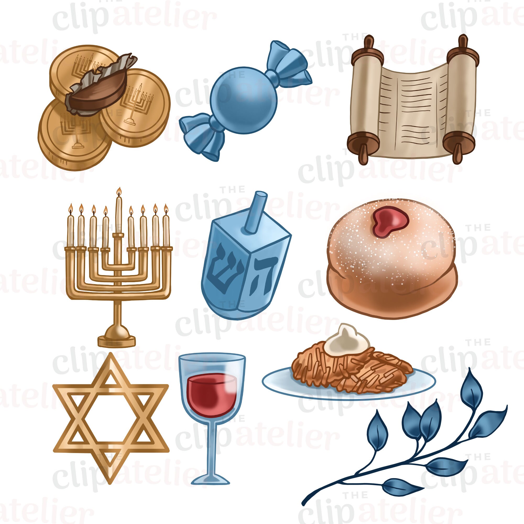 Hanukkah Clipart Illustrations Menorah PNG Download Torah ...