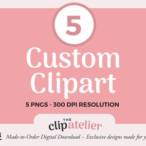 Cinco Coleção de Clipart PNG Personalizada | Clip Art OOAK Exclusivo para Uso Pessoal e Comercial | Desenho e Ilustração Digital Personalizada