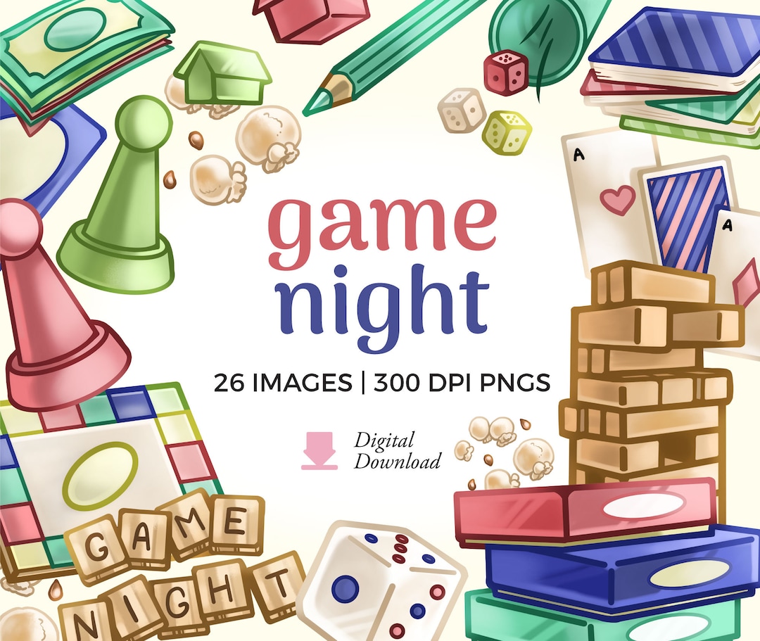 Game Night Clipart Illustrations Board Games PNG Download Party Games