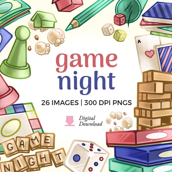 Game Night Clipart Illustrations | Board Games PNG Download | Party games png, Chess Pieces clipart, Card games png, Commercial use clipart
