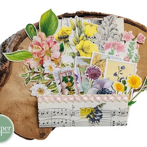 kit di journaling di fiori / ritagli misti / set di journaling / scrapbooking / posta ordinaria / carte effimere