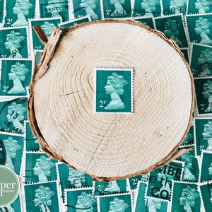 francobollo postale / serie o fascio / verde / 2p Regina Elisabetta Gran Bretagna / 1971 / francobolli postali d'epoca britannici annullati / Regno Unito