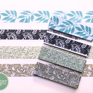 Washi-voorbeeldkaart | Bladeren | Wijnstokken | Groene bladeren | Planten | Natuur | Groen | Monochroom
