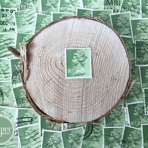 francobollo postale / serie o fascio / verde / 8 1/2p Regina Elisabetta Gran Bretagna / 1976 / francobolli postali d'epoca annullati britannici / Regno Unito