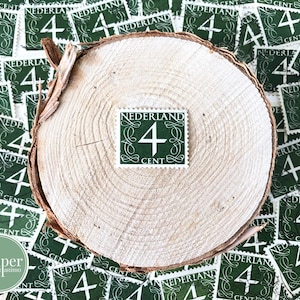 set o fascio di francobolli postali / verde / Nederland 4 centesimi / anni '40 / Paesi Bassi / francobolli numerati olandesi / francobolli postali d'epoca per collage