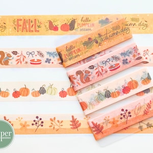 Washi-voorbeeldkaart | Pompoenseizoen | Herfstvibes | Dankzegging | Herfst | Herfst | Bossen | Bladeren | Pompoenpatch | Pompoentaart