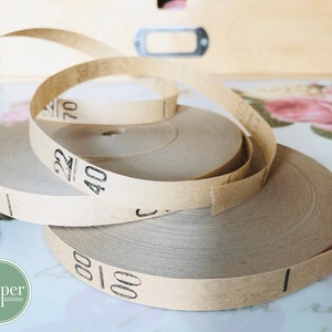 Cinta métrica de papel vintage / cinta métrica vintage alemana / cinta métrica de tela / cinta de papel kraft con números impresos vintage