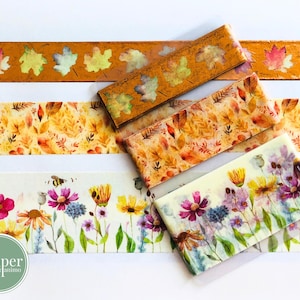 Washi-voorbeeldkaart | Indian Summer | Herfst | Herfst | Bloemen | Bladeren | Gekleurde bladeren | Natuur | Folie-elementen