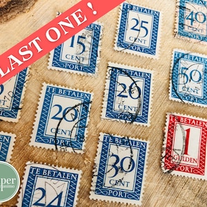 raro set di francobolli d'epoca / Paesi Bassi 1947-1958 / francobolli postali annullati / porto di Betaald / francobolli d'epoca europei / effimeri di giornale di posta indesiderata