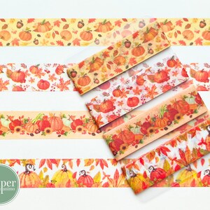 Washi-voorbeeldkaart | Pompoenen | Herfst | Herfst | Pompoenpatch | Herfstvibes | Dankzegging | Gekleurde bladeren