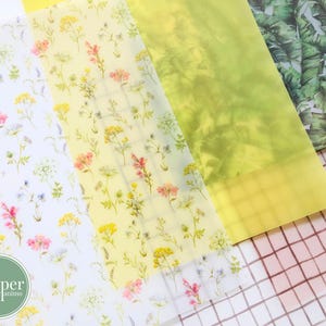 Conjunto de papel velino | Flores silvestres | Papel para scrapbooking | Papel para diário | Conjunto de papel | 12 folhas | 12 designs | Papel para artesanato