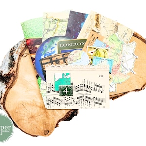 kit per diario di viaggio / ritagli misti / set per diario / scrapbooking / posta ordinaria / carte effimere / mappe vintage / diario spazzatura