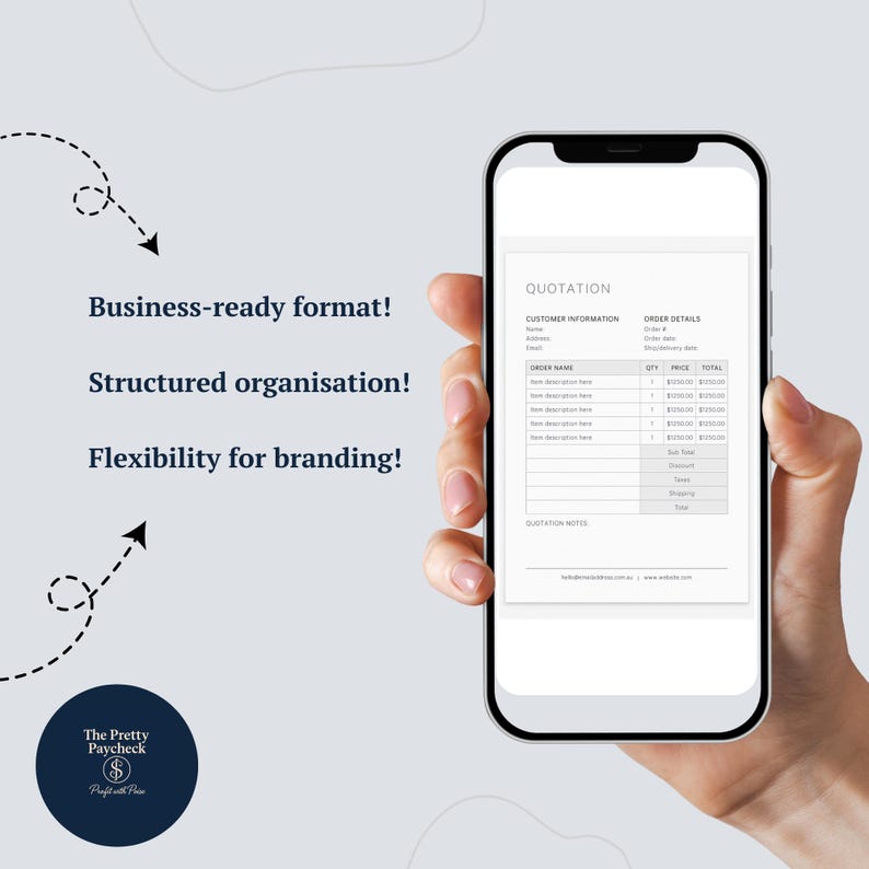 Editable Quote Template for Small Business | Instant Download Pricing ...