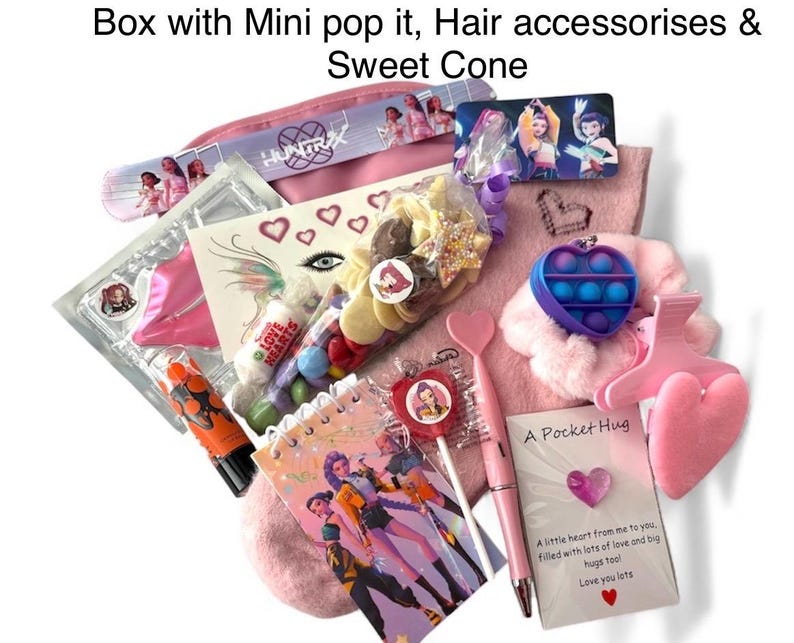 KPOP K-Pop Demon Hunters Gift box, Birthday, Huntrix, Anime Gift , Kpop FREE hair extensions K pop hair & socks