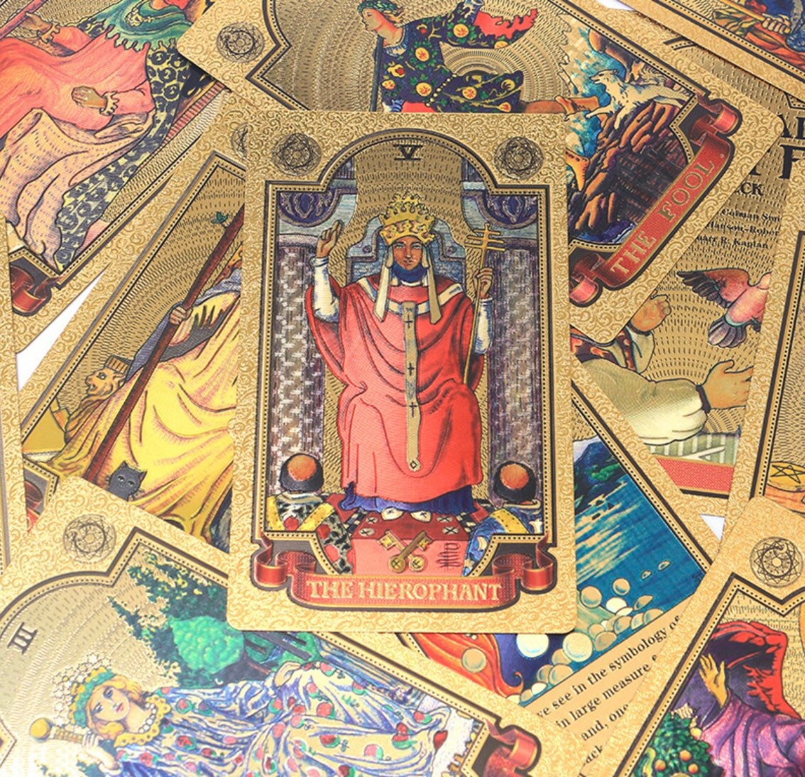 Gold Foil Tarot Rider Waite Universal Tarot Pretty Oracle Etsy UK
