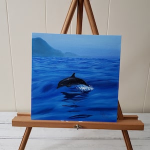 Dolphin 10&quot;x10&quot; Original Acrylic Painting