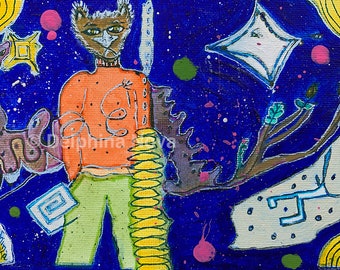 Wolf Art Print - "Star Walker" - Giclee, Archival, Canvas Print - Unframed - 5x7, 8x10, 11x14, 16x20