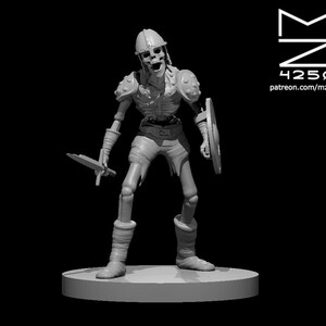 Skeleton Options: Melee and Archer. Tabletop Role Playing Game Miniatures, Dungeons and Dragons, Pathfinder, DND