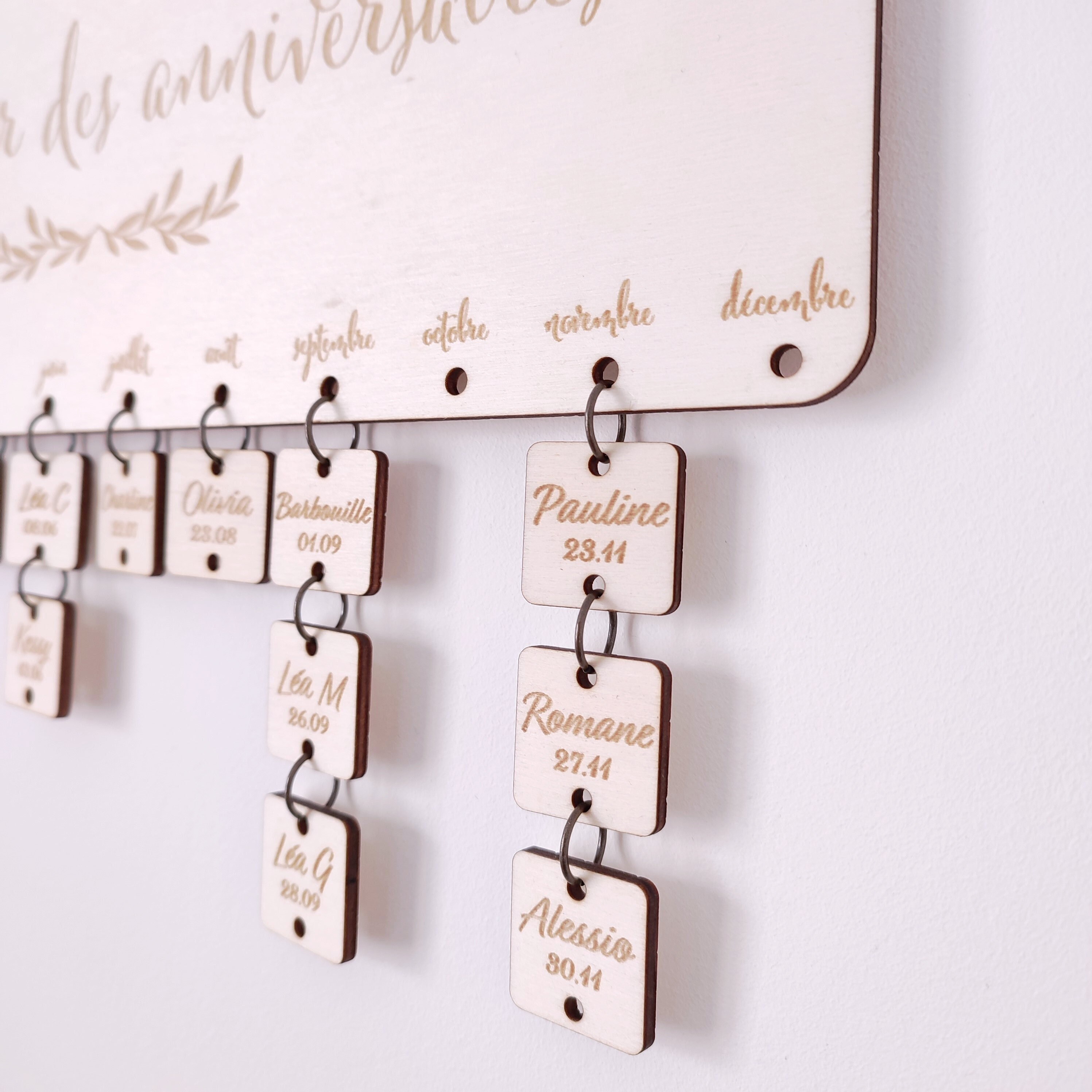 Lot 8 Pastilles Pour Calendrier Anniversaire, Pastille Carrée et Coin Arrondie, Personnalisable en B