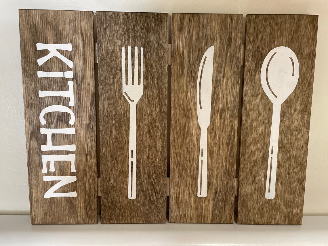 DÉCOR DE MUR DE CUISINE. Fourchette Couteau Cuillère. Etsy