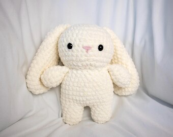 Handmade Crochet Bunny Plushie White Rabbit Teddy Crochet Bunnies Gift