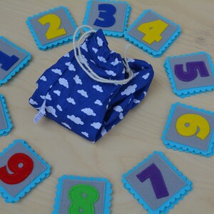 Zählspiel Lernzahlen, Homeschooling, Montessori inspiriert, passendes Memory-Spiel, Lernspielzeug für Kleinkinder, vielbespielte Tasche, einfaches Spiel