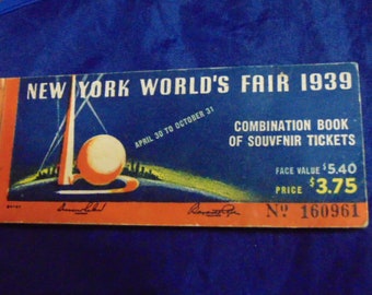 New York World's Fair Combination souvenir and Tickets Book