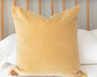 Cassidy Throw Pillow, Mustard Velvet