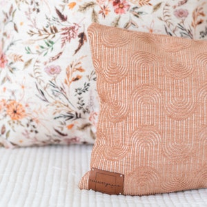 Harper Throw Pillow, Terracotta Arch Print image 4