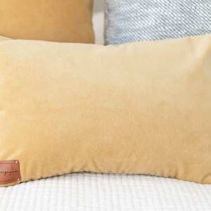 Cassidy Throw Pillow, Mustard Velvet image 3