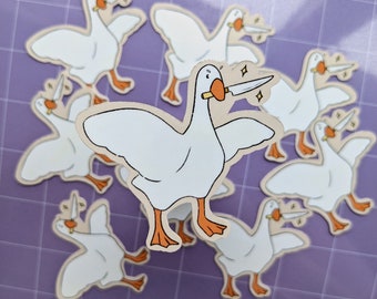 Danger Honk Sticker | Cute Goose Vinyl Sticker | Untitled Goose Game Funny Sticker | Bullet Journal Sticker | Birb Sticker