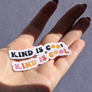 Kind is Cool Groovy Sticker Set - Funky Positivity Stickers - Cute Smiley Waterproof Stickers