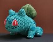 Crochet bulbasaur / handmade beautiful pokémon stuffed animal / gift / I choose you!