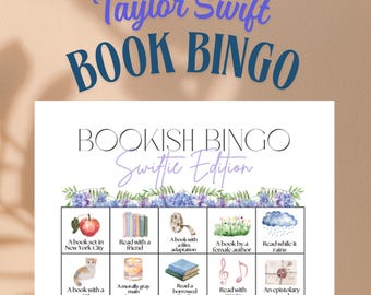 Bingo de libros de Taylor Swift, Bingo de libros de Swiftie, Seguimiento de lectura, Juego de club de lectura para amantes de los libros, Bingo de lectura, Descarga instantánea, Seguimiento de lectura