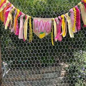 Pancarta para silla alta de limón rosa y amarillo, Cake Smash, accesorio para foto