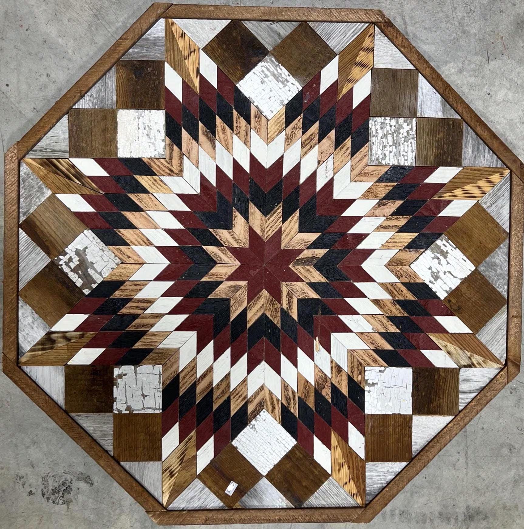 Amish Barn Quilt Wandkunst: Altholz Stern (30.5 x 30.5)