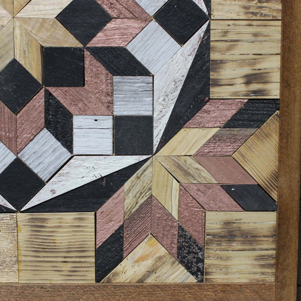 Amish Barn Quilt Wall Art 20.5 X 20.5 Metallic Cooper and - Etsy